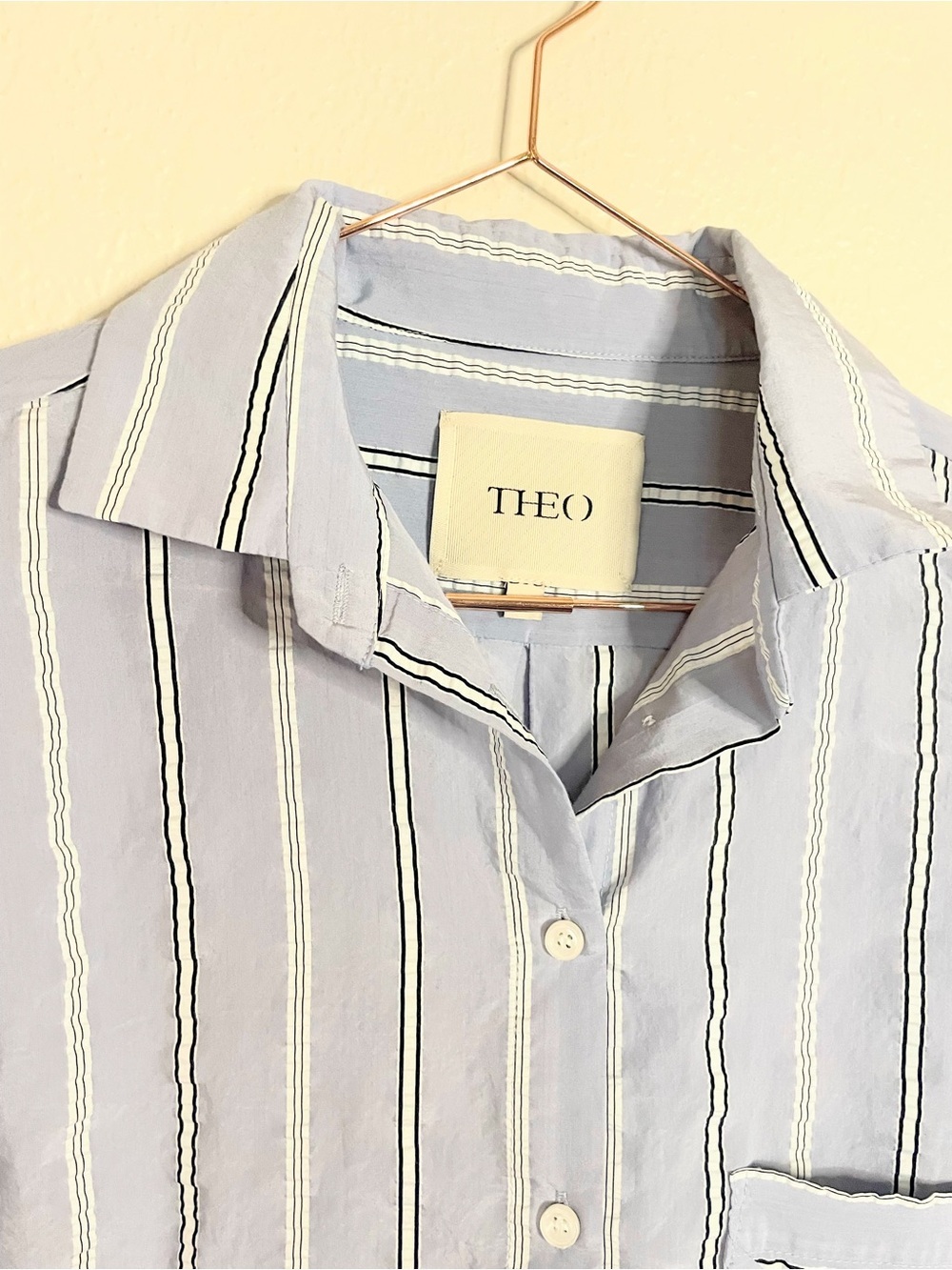 THEO The Label Euanthe Boyfriend Stripe Shirt M - Picture 7 of 12